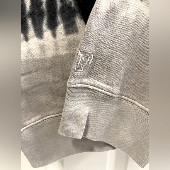 Victoria’s Secret PINK “Campus Charcoal Dip Dye” Tie-Dye Hooded Sweatshirt XXL - Picture 12 of 15